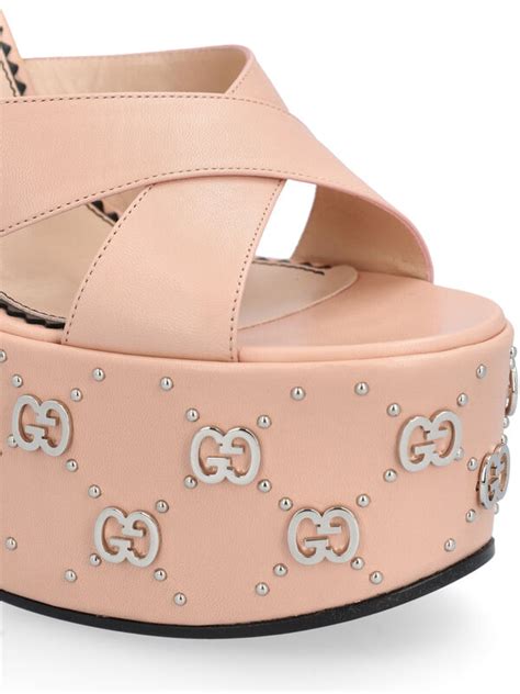 sandali con borchie di gucci|Sandalo donna con borchie con Incrocio GG .